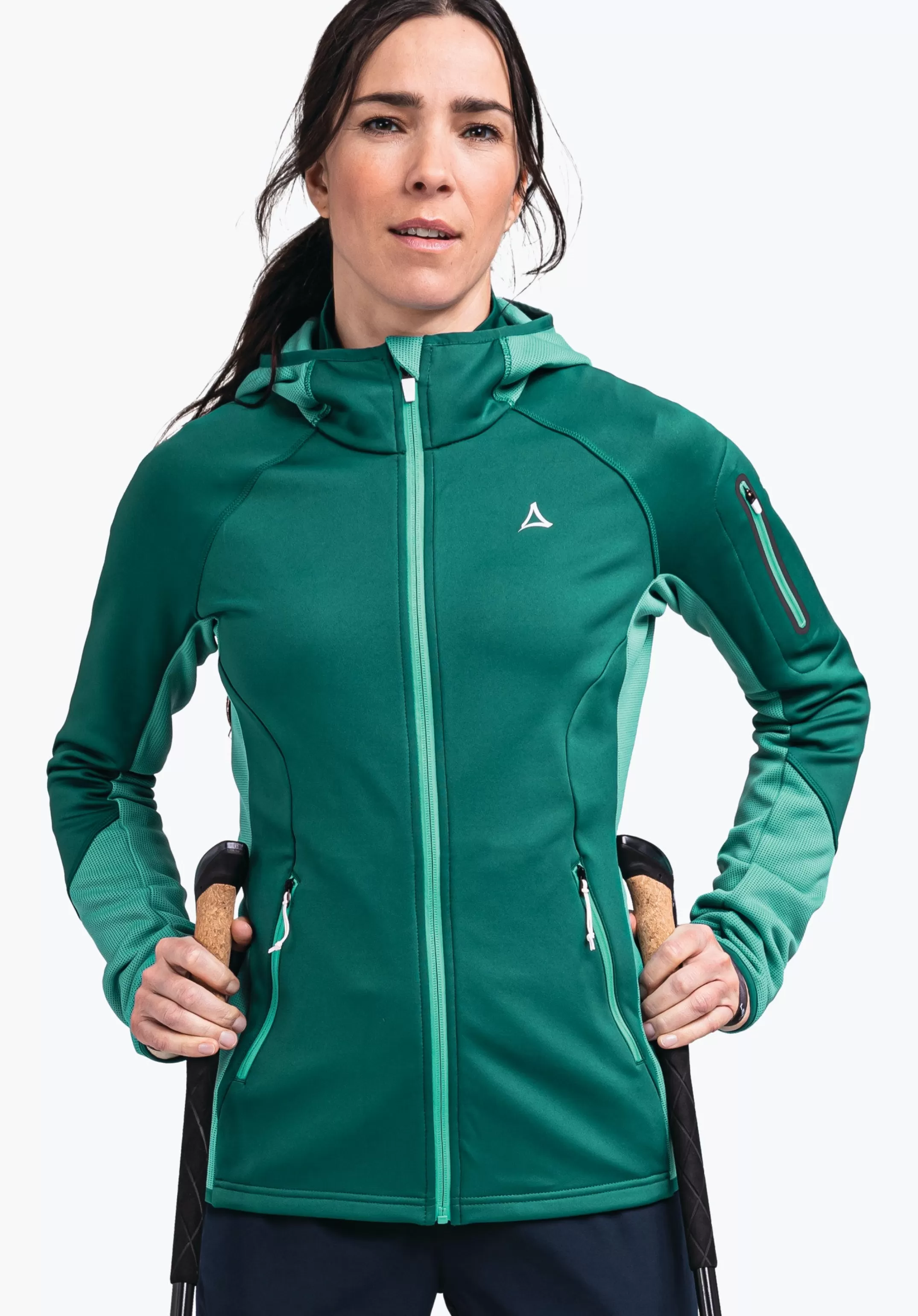 SCHÖFFEL Sweat capuche polaire sportif mélange mat.